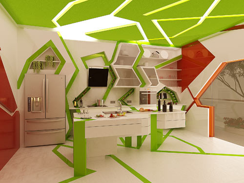 Cubism inside the Kitchen by Gemelli Design Studio