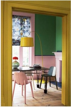 Color Combos, Pink Dining Rooms, Yellow Dining Chairs item-thumbnail