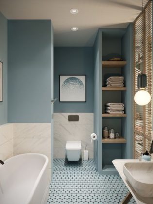 Pastel colours and marble in the bathroom item-thumbnail