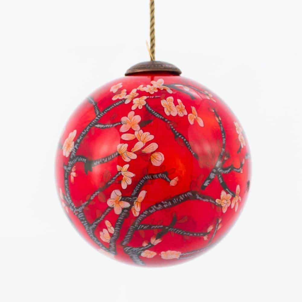 Pink Hand Painted Glass Decoration